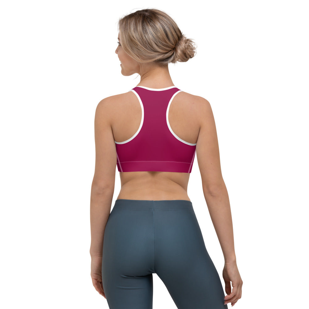 Bird of Paradise Original Colors Burgundy Sports Bra