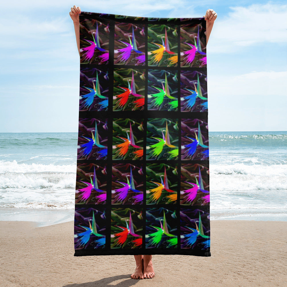 Bird of Paradise Collage Towel