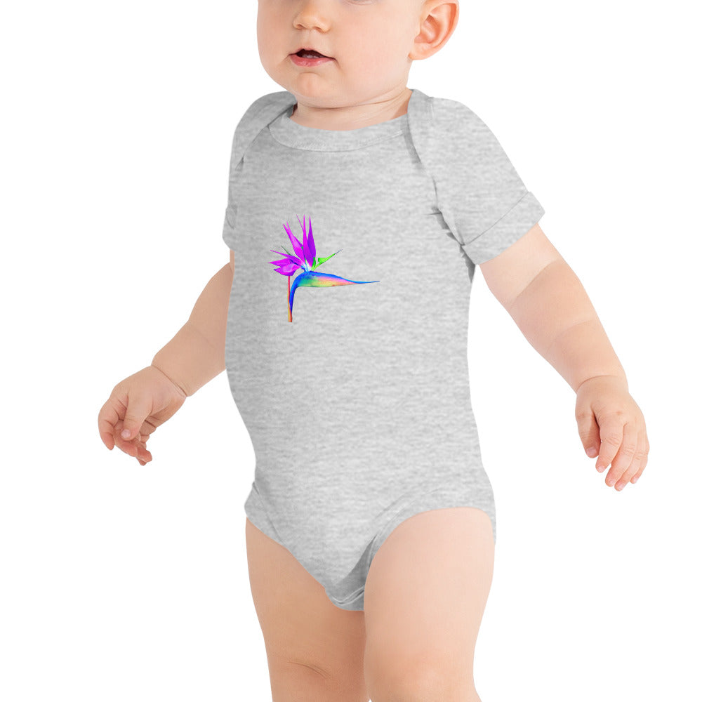 Bird of Paradise Rainbow Baby short sleeve one piece