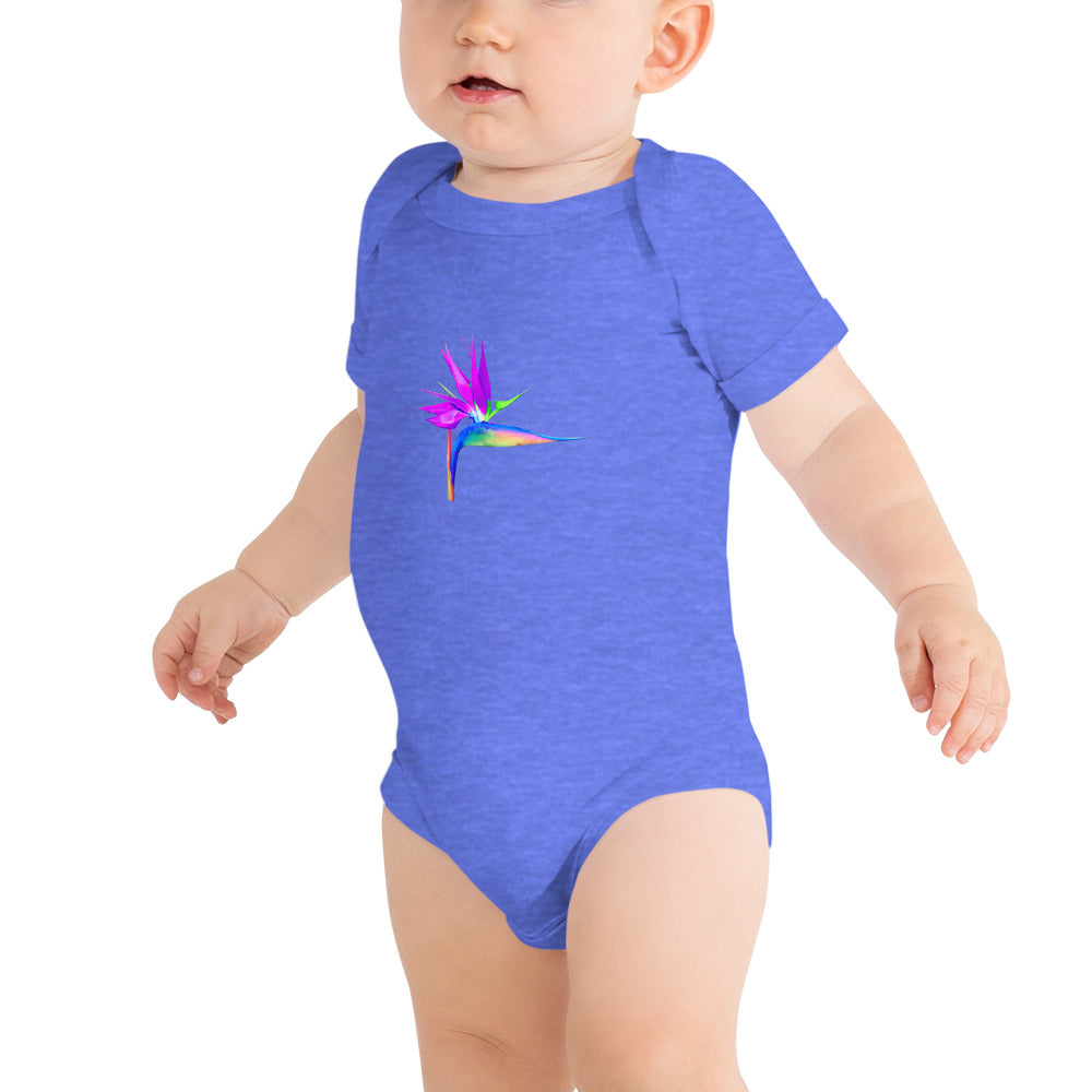 Bird of Paradise Rainbow Baby short sleeve one piece