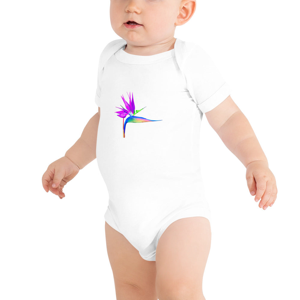 Bird of Paradise Rainbow Baby short sleeve one piece