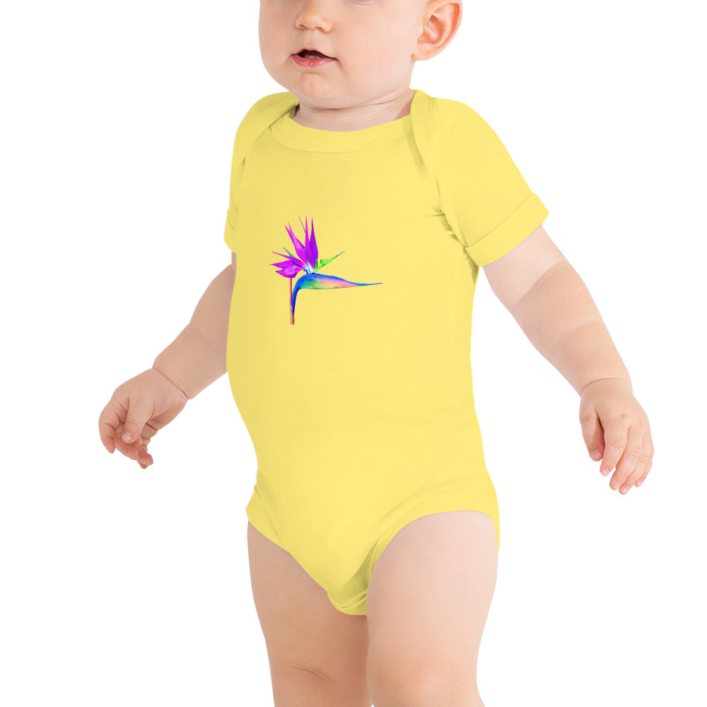 Bird of Paradise Rainbow Baby short sleeve one piece