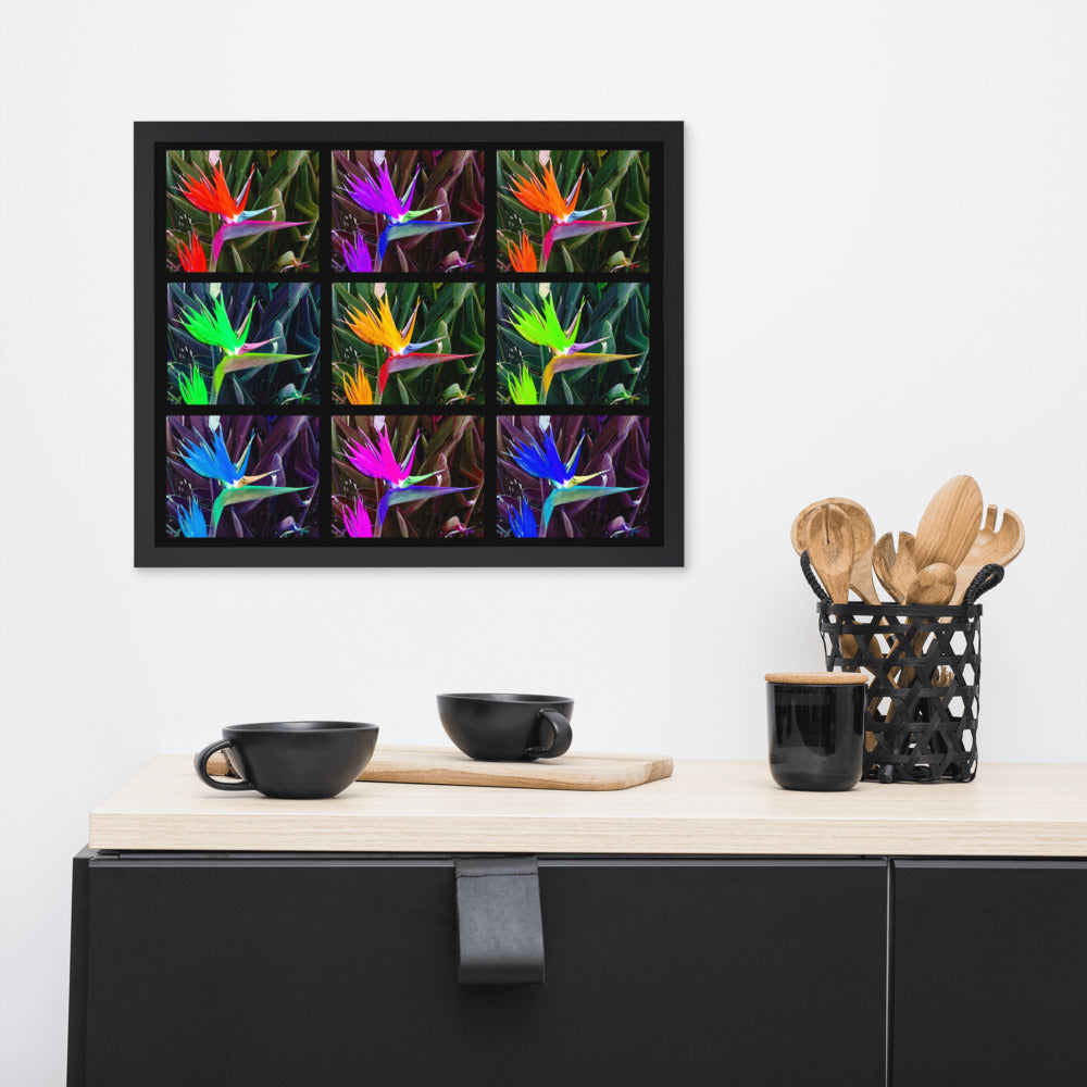 Bird of Paradise Collage Framed photo paper poster