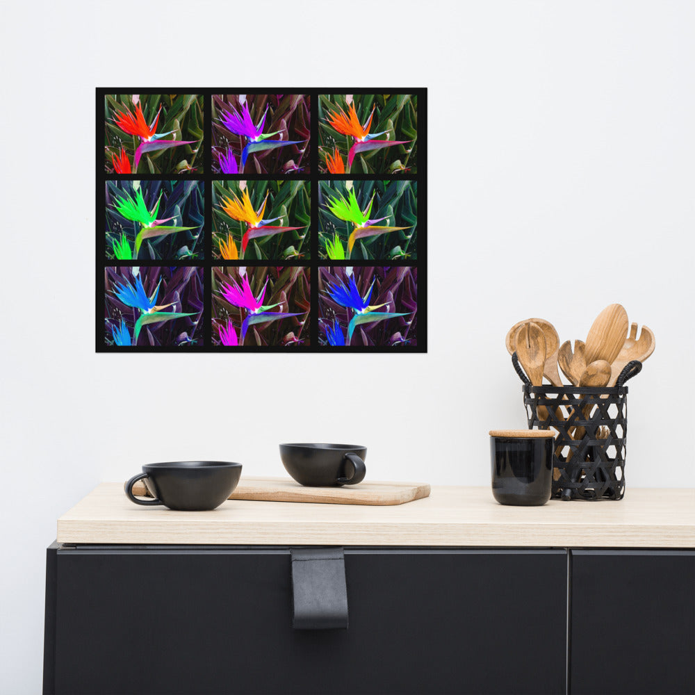 Bird of Paradise Collage Photo paper poster