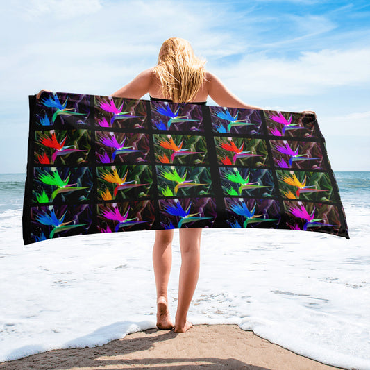 Bird of Paradise Collage Towel